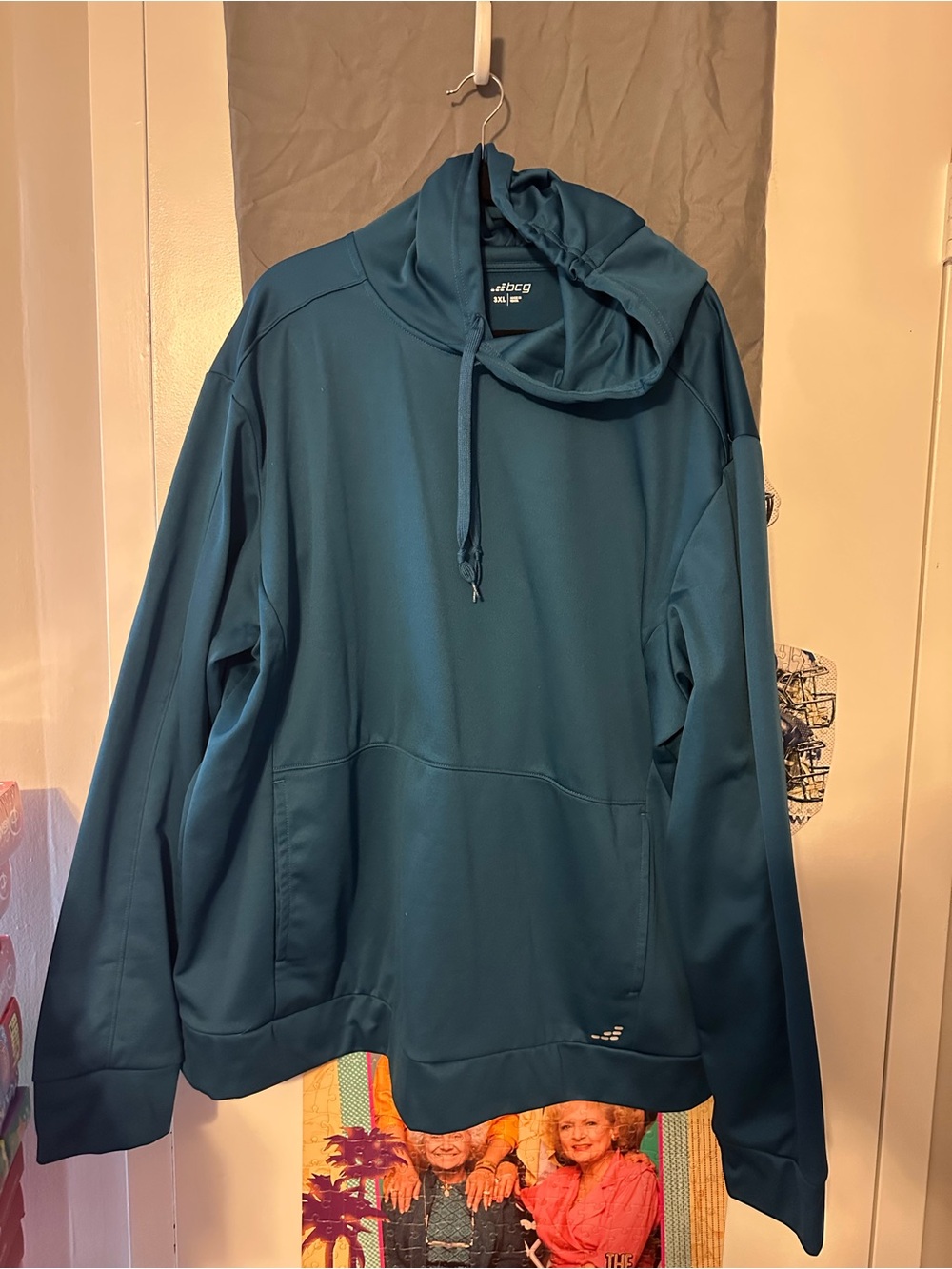 Men's Teal Athletic Hoodie Pullover Sweatshirt